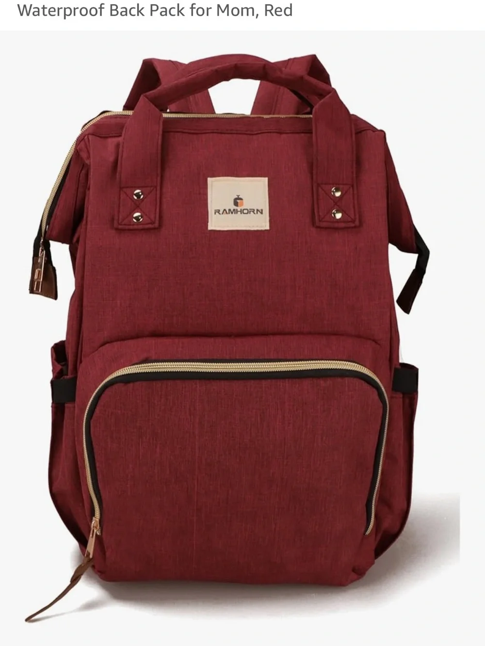 Red Waterproof Diaper Backpack